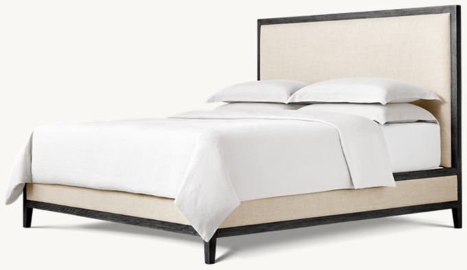 French Contemporary Fabric Panel Bed