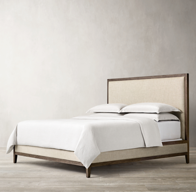 French Contemporary Fabric Panel Bed