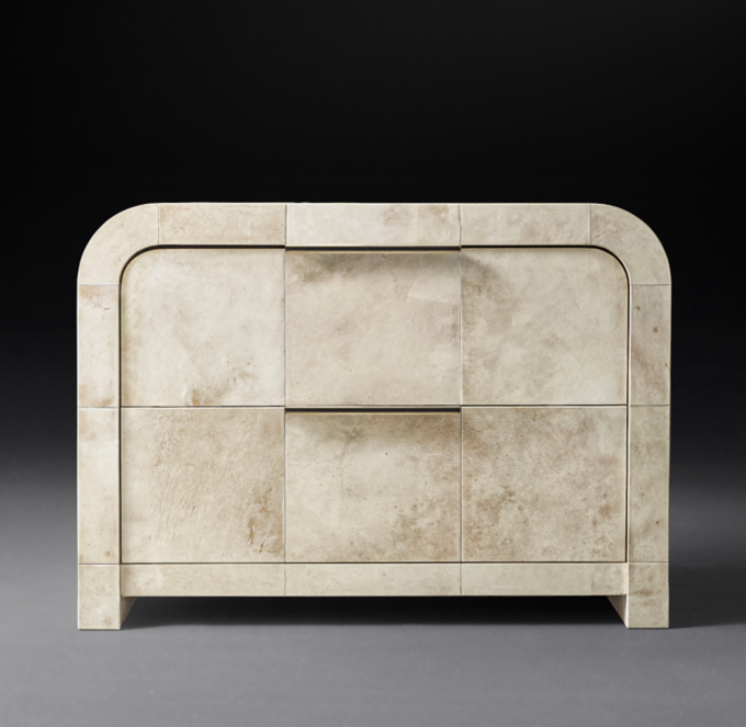 Lucien Parchment Closed Nightstand