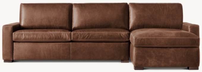 Maxwell Premium Leather Sleeper Right Arm Sofa Chaise Sectional