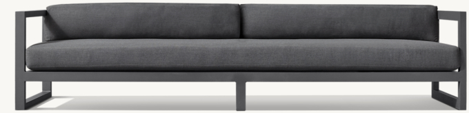 284cm Luxe sofa shown in Slate. Cushions (sold separately) shown in Sunbrella Canvas Black.