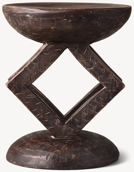 Carved-Wood African Stool 1