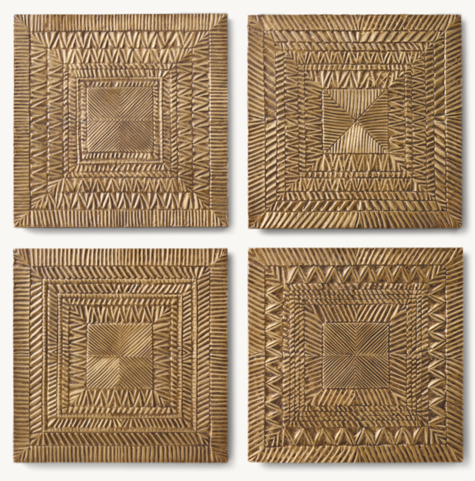Brass Clad Square Wall Panel Collection