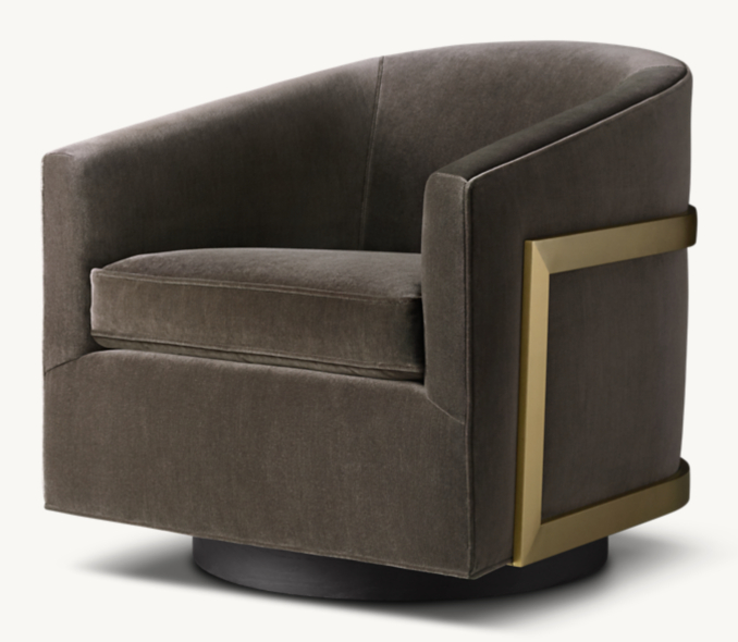 Three Quarter view of Reginald Swivel Chair - Oak Base 