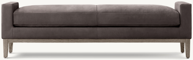 Italia Leather Bench - Oak Base