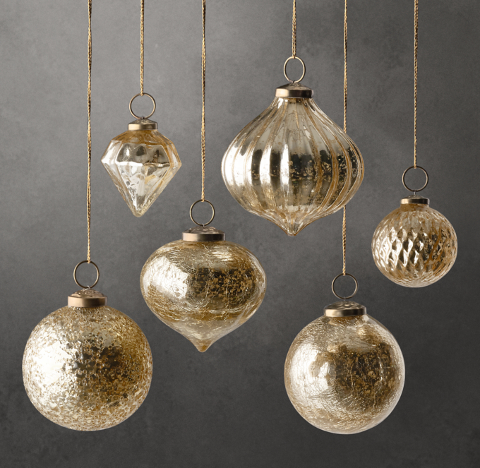 Restoration hot Hardware mercury glass ornaments