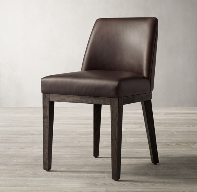 CurvedBack Leather Dining Side Chair