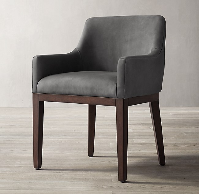 Morgan Curved Back Track Leather Dining, Curved Back Woven Leather Dining Chair