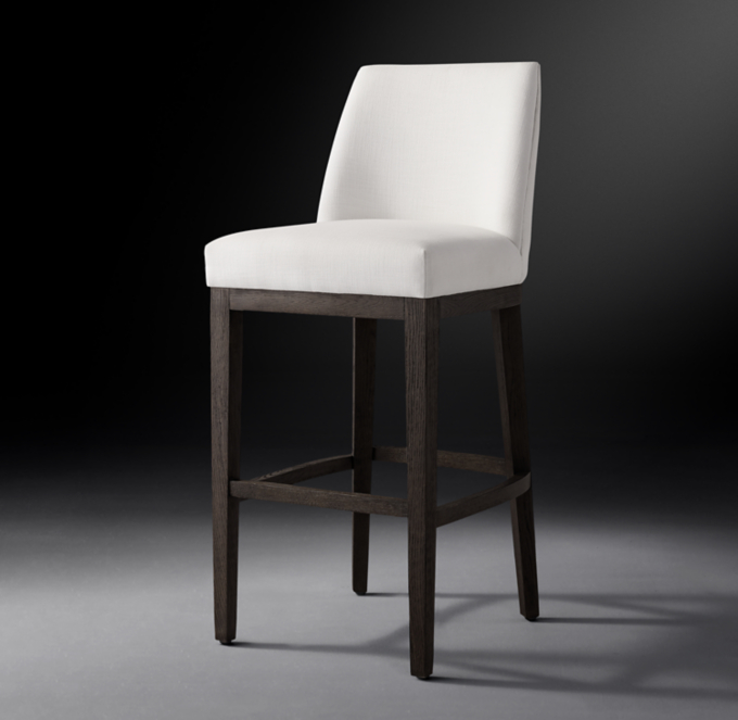 Morgan Curved-Back Armless Fabric Bar & Counter Stool | RH