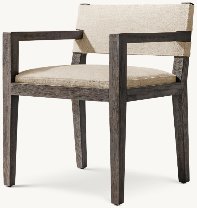 Saddle Fabric Dining Armchair