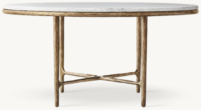 Front view of Thaddeus Marble Round Dining Table 