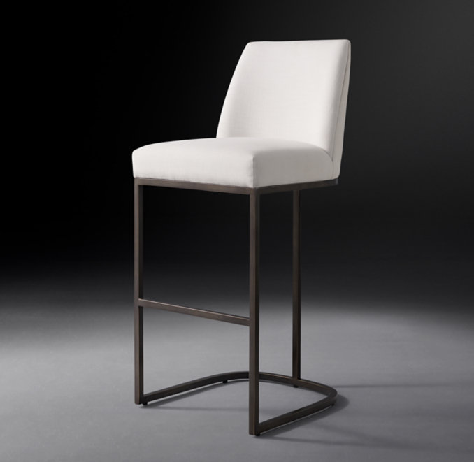 Emery CurvedBack Armless Fabric Bar & Counter Stool