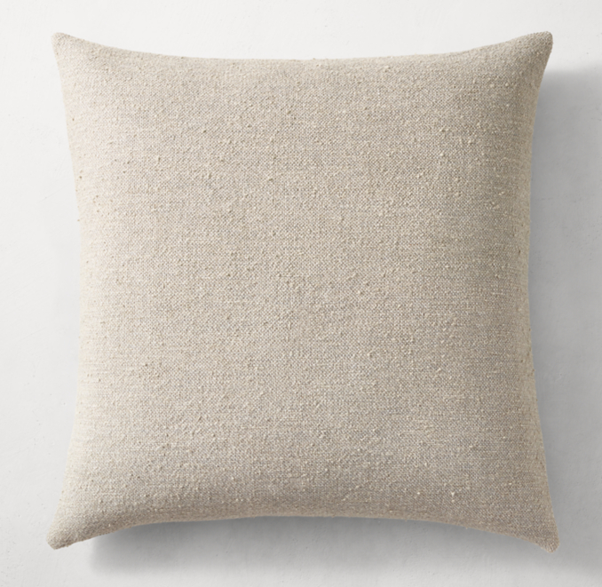 Belgian Linen & Cotton Textured Solid Pillow Cover Square