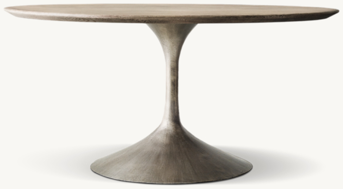 60&#34; table shown in Ash Grey Oak/Antiqued Pewter.