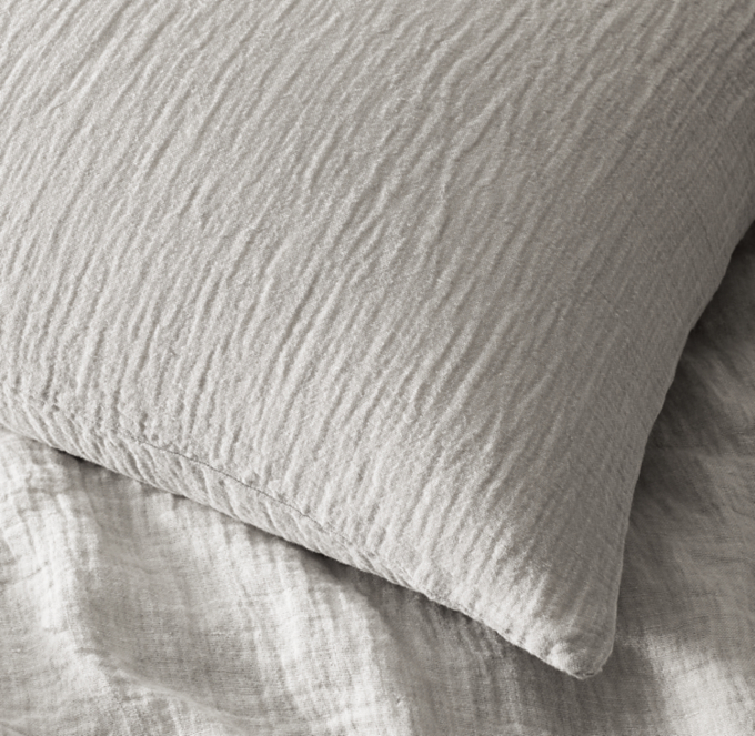 Italian Crinkled Linen-Cotton Sham