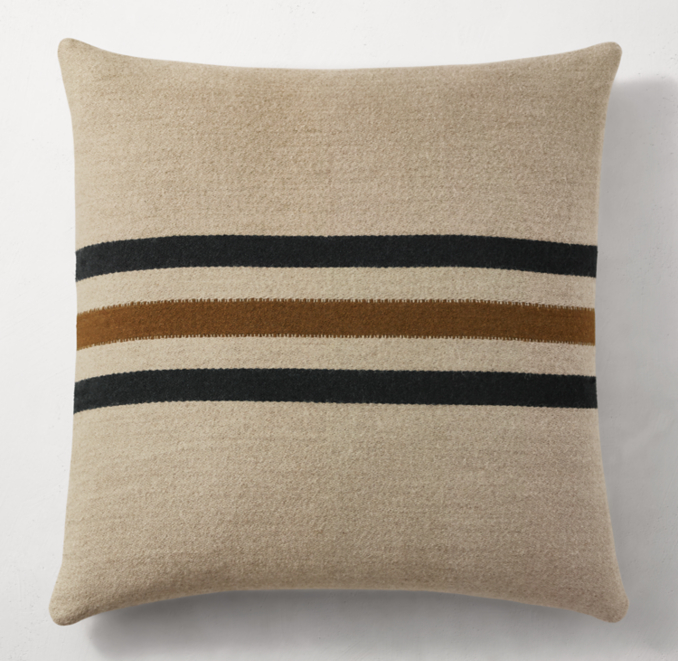 Belgian Linen & Wool Factory Triple Stripe Pillow Cover Square