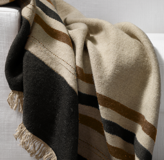 Belgian Linen & Wool Factory Stripe Throw