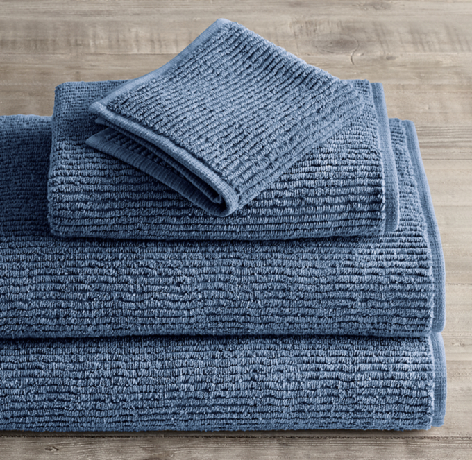 Ribbed Cotton-Linen Terry Towel Collection