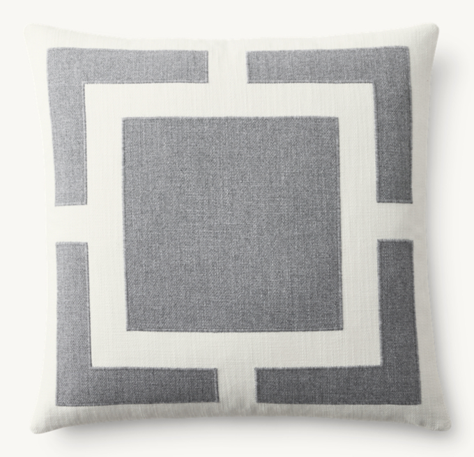 Broken Appliqué Outdoor Pillow Cover - Square