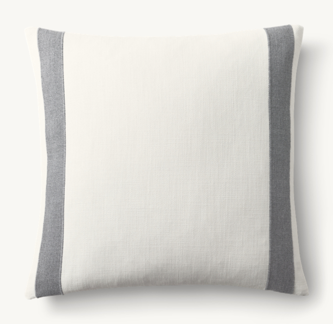 Double-Band Appliqué Outdoor Pillow Cover - Square