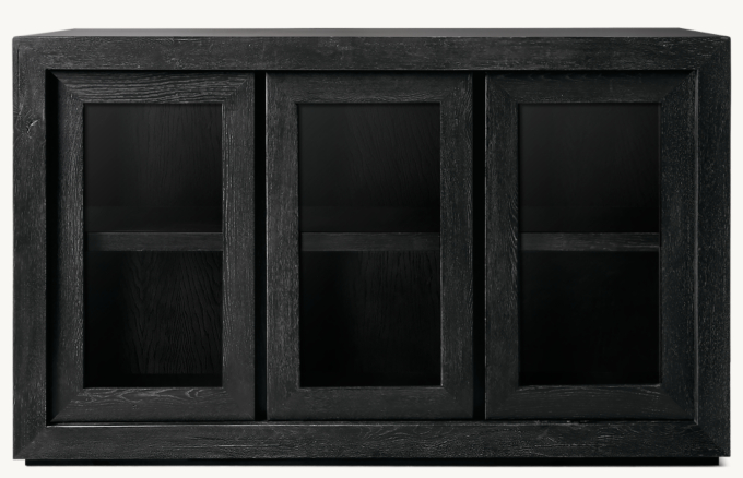 Reclaimed Oak Glass Triple-Door Sideboard