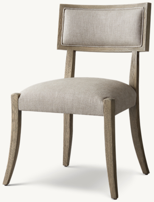 Three Quarter view of Classic Klismos Fabric Dining Side Chair 