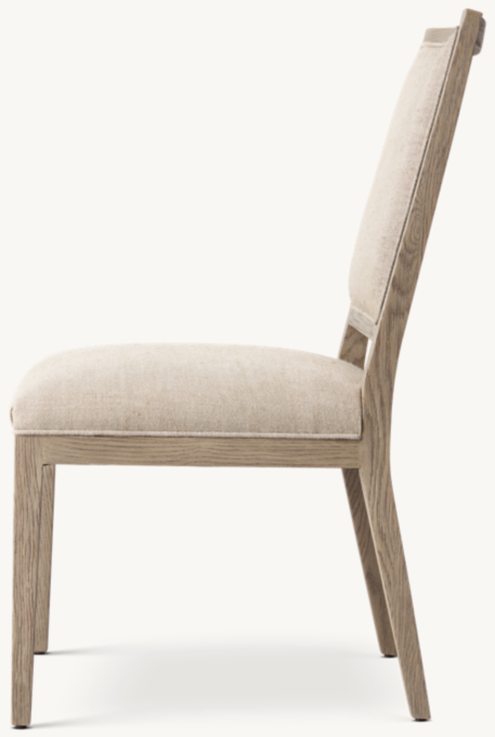 French Contemporary Square Fabric Dining Side Chair