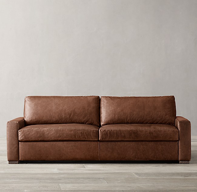 Maxwell Premium Leather Sleeper Sofa, Brown Leather Sectional Sleeper Sofa