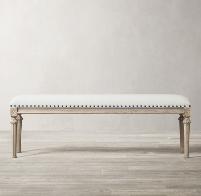 Front view of Maison Fabric End-Of-Bed Bench 