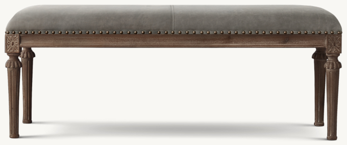 122cm W bench shown in Italian Berkshire Pewter with Antiqued Coffee finish.