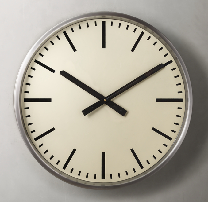 Front view of 1950S Factory Clock 