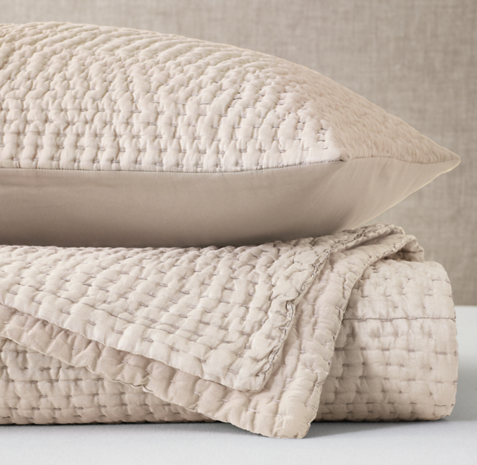 Silk Pick Stitch Quilt & Sham Set