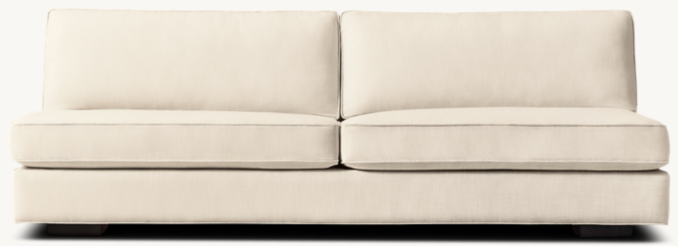 Front view of Maddox Slim-Arm Armless Sofa 