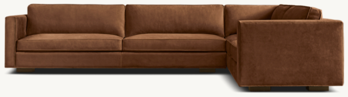 Maddox Leather Slim-Arm Right-Arm L-Sectional