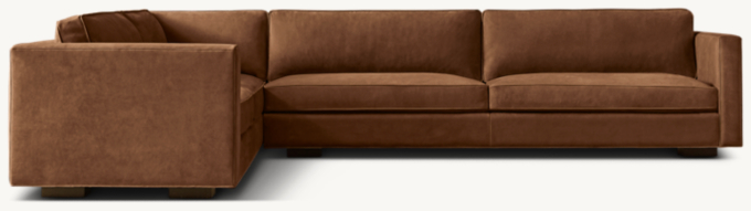 Maddox Leather Slim-Arm Left-Arm L-Sectional 