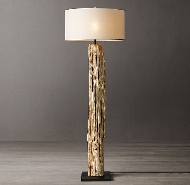 Weathered Wood Floor Lamp, Reclaimed Wood Table Lamp