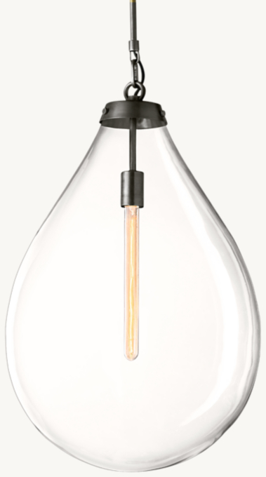 Teardrop Handblown Glass Pendant 18 RH