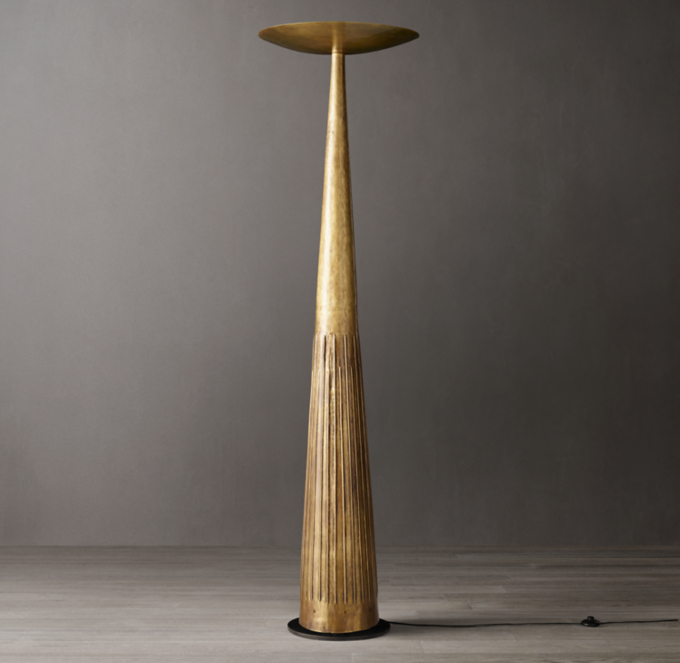 wood torchiere floor lamp