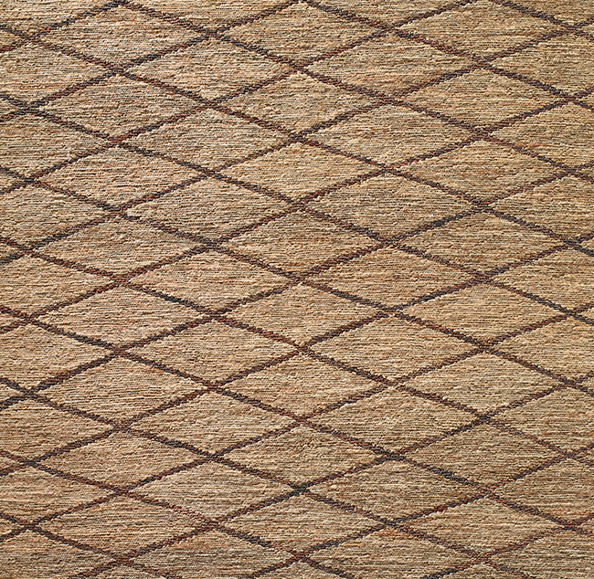 Overhead view of Dalam Jute & Leather Rug Swatch 