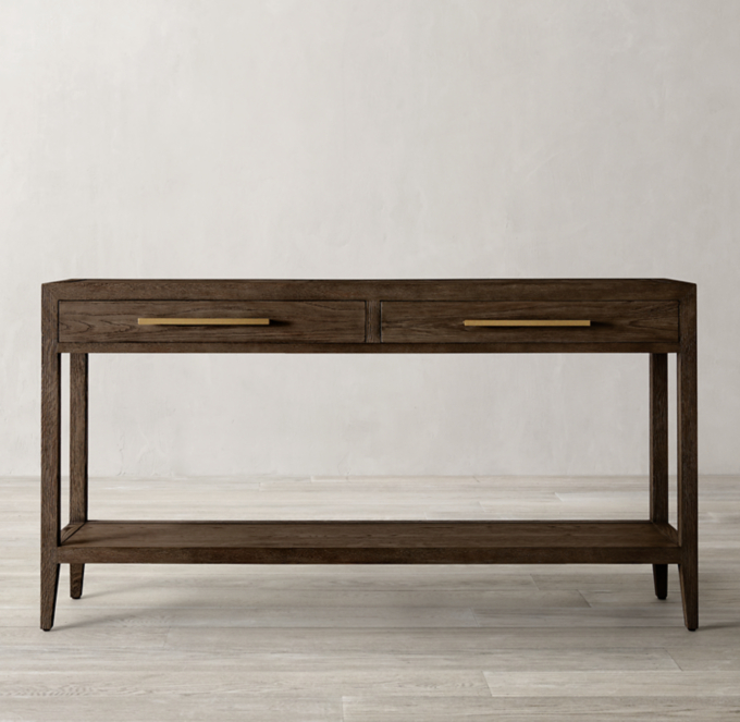 French Contemporary Console Table With 2 Drawers