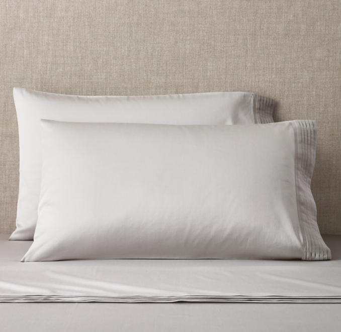 Front view of Italian Micro-Pleat 600 Sateen Pillowcases (Set Of 2) 