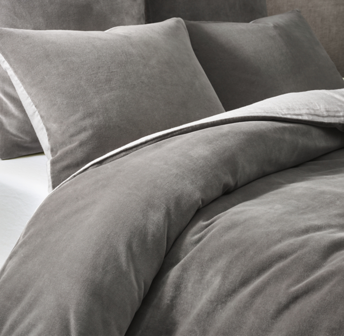 VintageWashed Velvet & Linen Reversible Duvet Cover