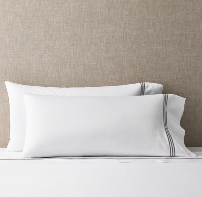 Italian Hotel Triple Satin Stitch Sateen Pillowcases (Set of 2)