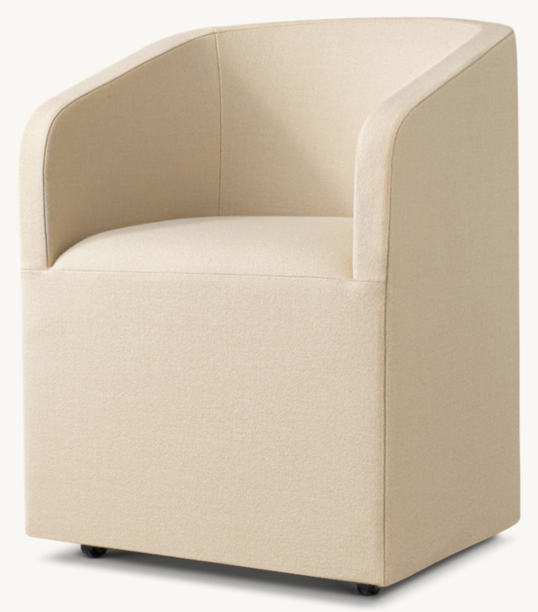 Ellison Barrelback Slope Arm Fabric Dining Armchair | RH