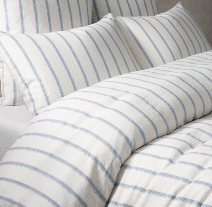 French Stripe European Linen Duvet Cover