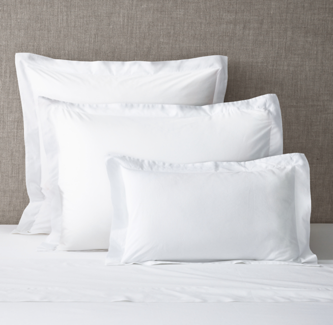 Front view of Organic Italian Vintage-Washed 464 Percale Sham