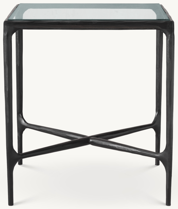 Front view of Thaddeus Glass Square Bedside Table 