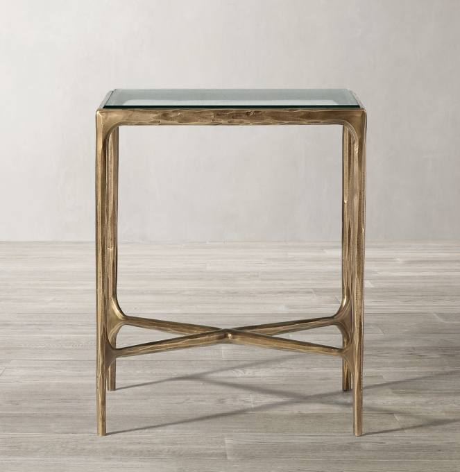 Thaddeus Glass Square Bedside Table 