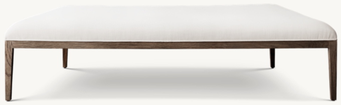 French Contemporary Fabric Square Coffee Ottoman
