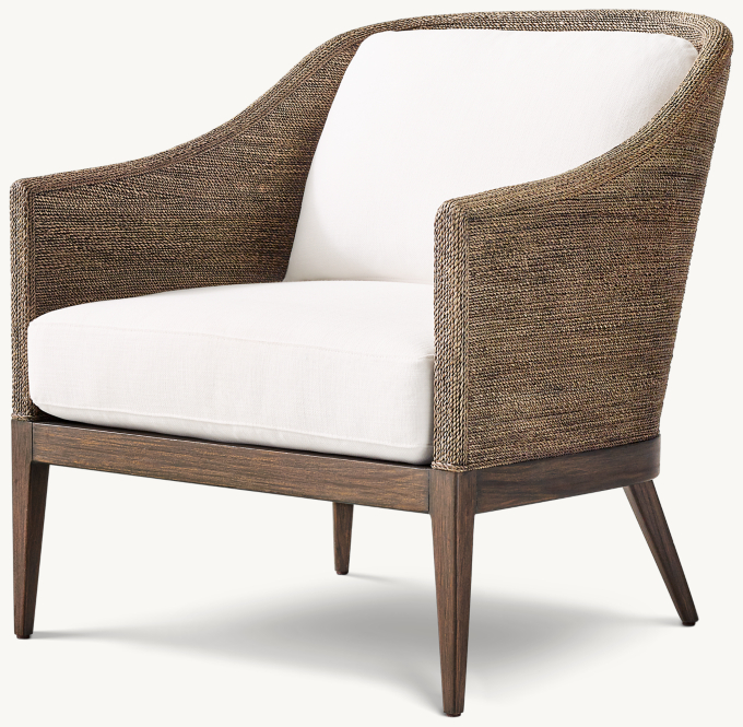 Marisol Seagrass Slope Arm Chair Cushions RH